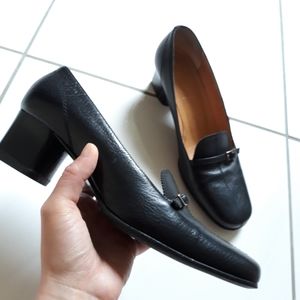 Bally Black Heels Square Toe size 7